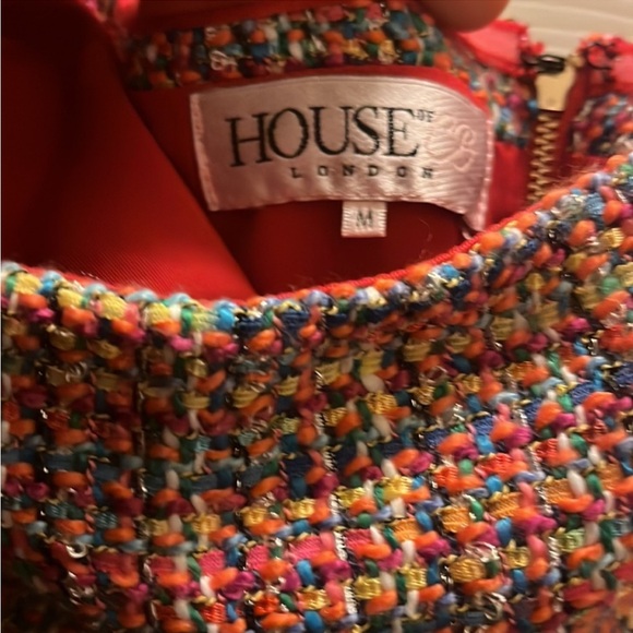 House of Cb Gabrielle Strapless Multicolor Tweed New Dress - Picture 6 of 9